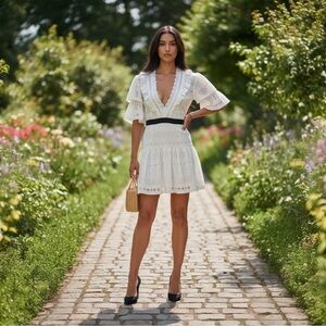 NWT Self-Portrait Broderie Anglaise Dress Size 8 $475